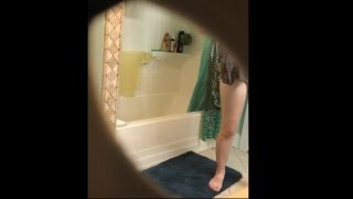 shaved pussy girl after shower. hidden cam-6