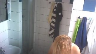 Nice blonde girl with super big titts after shower. hidden cam-6