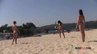 Teen nudist only wears her sunglasses to the  beach-5
