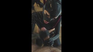 Latex Babe With Gorgeous Eyes Sucks Cock And Gets Load On...-8
