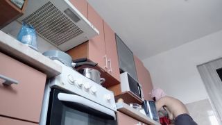 PinkyMadame - Sexy mom prepares breakfast, hairy pussy, big tits.-7