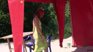 Nudist girl not shy about posing nude at the  beach-9