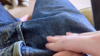 Solo Male ASMR rubbing cock through jeans slowly-7
