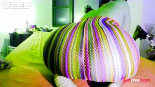 COSPLAY AMAZON SEXY SEE THROUGH RAINBOW DRESS FISHNET-0