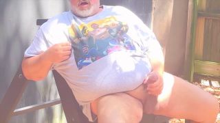 Old Fat Daddy Country Bear Goes Camping with his BIG COCK SHOWING-1