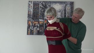 online adult clip 45 Tight Chicken Wing Jute Hogtie on femdom porn anal fetish porn-3