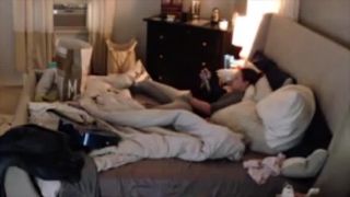 Horny girl fingering pussy on the bed while watching porn. spy cam - Amateur-2