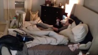 Horny girl fingering pussy on the bed while watching porn. spy cam - Amateur-6