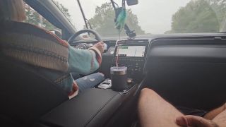 7199 Slave Gets CBT and Dick used as Ashtray on Car Ride-5