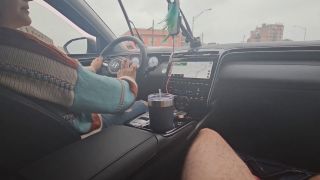 7199 Slave Gets CBT and Dick used as Ashtray on Car Ride-6