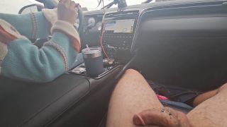 7199 Slave Gets CBT and Dick used as Ashtray on Car Ride-9