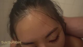 [Amateur] Blowjob in the Shower WMAF asian sucks dick while he Drive's stick!-5