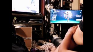 BustyRoxxy - Chubby gamer girl sits on step daddy's cock when we game-9