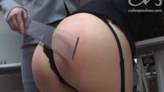 [hotspanker.com] Secretary Training Discipline Observer – Girl in Fishnet Panties and Stockings undergoes Spunking Ruler-8