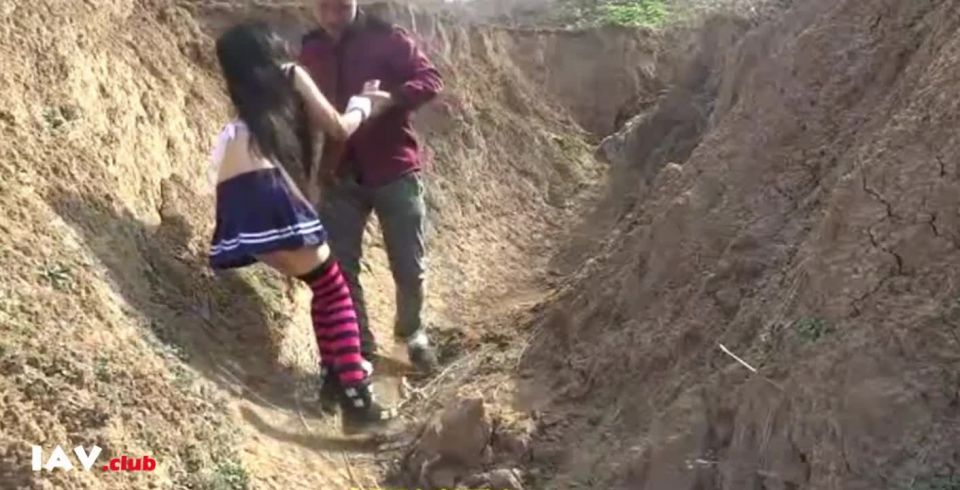 Two youth outdoor sex