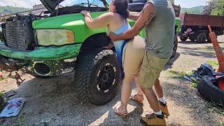 Step Sister stepsister tricks stepbrother into quickie during truck repair-3