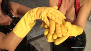 free xxx video 48 anklet fetish Glovemansion – Fetish Liza And Vicky Love – Yellow Rubber Glove Games Stage 3, handjob on feet porn-1