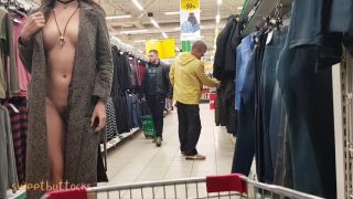 Sweetbuttocks - naked girl walks in the supermarket-8