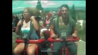 Boob fail at the rollercoaster funny park-1