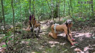  Lora Cross  Lora Cross Two Feral Babes Eat Ass In Forest fetish-6