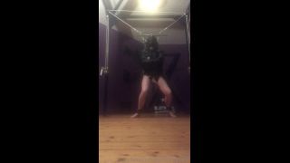 Suspended With Straightjacket And Spreader Bar To Be Ball Busted..-9