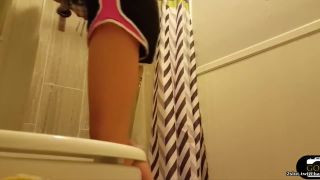 nice slim girl undressing before shower. hidden cam-0