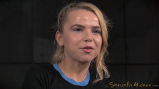 Blue Eyed Blonde Alina West Bolted into A Wooden Box and ...-1