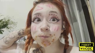Forest Whore – Dumb pig #2 eats used condoms from the trash - Big tits-6