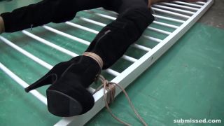 online video 12 Lucy bound spreadeagle ballgagged nipple-clamped on bdsm porn femdom male chastity-5