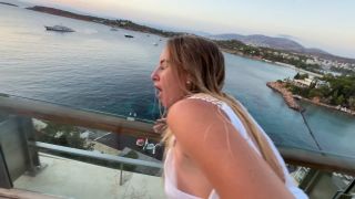 Hannah Louu - Cheating on Girlfriend with Hot Blonde Milf 1080P - Balcony fuck-6