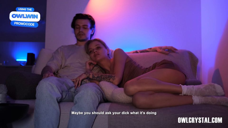 Owl Crystal - Watching a movie with a hot stepsister ended in a sloppy blowjob 1080P - Taboo