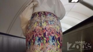 Hidden-Zone.com- Up3046 Upskirt for slim tanned girl with long multi-colored skirt. Our cameraman spent a long time -3