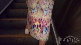 Hidden-Zone.com- Up3046 Upskirt for slim tanned girl with long multi-colored skirt. Our cameraman spent a long time -6