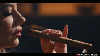 Shalina Devine,Kristof Cale - Horny Milf with HUGE Tits Masturbating and Giving Blowjob While Smoking a 9 Inch Cigar-2