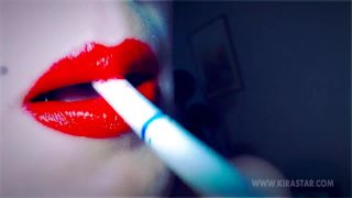 Miss Kira Star — Close up Red Lips Smoking - tease and denial - fetish porn bubblegum fetish-6