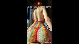 Red-haired bitch with perfect forms sharply rides a big cock and jerks cock with her skinny arms-8