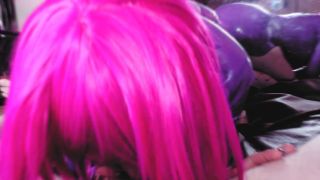 Hot Fetish Milf Domina Eva Latex Suck Big Dick POV Gonzo Pink Hair Sexy -6