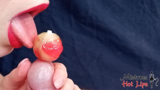Amateur femdom blowjob and sounding with lollypop, multip...-1