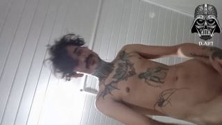 Brazilian Gozar no quintal com pessoas passando-3