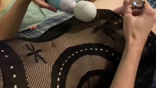 Femboy Can't Handle Using Two Vibes at Once and Shoots Cum Through Dress-7