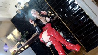 Femdom Femdom  Anouschka Femme Fatale - PVC Fetish and Smoking Domination with Jerk Control -2