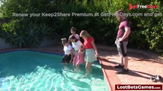 Four Girls are Enjoying Stripping in the Swimming Pool, with One Lucky Guy Jo...-1