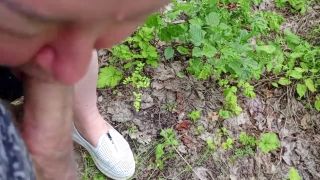 Blowjob A friend sucks my dick in a public park and swallows cum-7