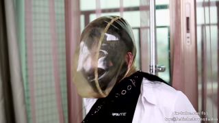 Latex girl handcuffs bondage femdom and hood breathplay (Fetish Slave Studio)*-7