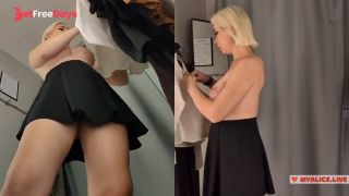 Naked Blonde with Big Tits try on haul sexy and see-through clothes-3