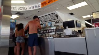 Candid vor bikini top with booty shorts cheeks out on public fetish sex-9