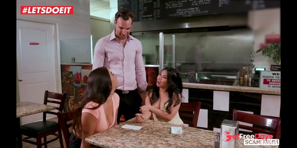 Karlee Grey Makes It Rain Over Ginas Face in a Restaurant