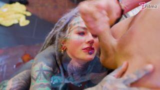 Anuskatzz - Pornstar tattoo artist bends over for her client hard anal, filthy ATM, and a dripping facial fini-8