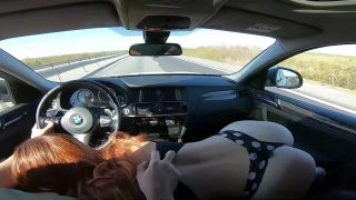 MissRedStar - BIG Tits Redhead Give Me a Blowjob while Driving on Highway-7