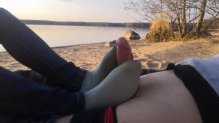 Oksifootjob – Public Footjob And Socksjob On The Beach 1920×1080 HD Foot-5